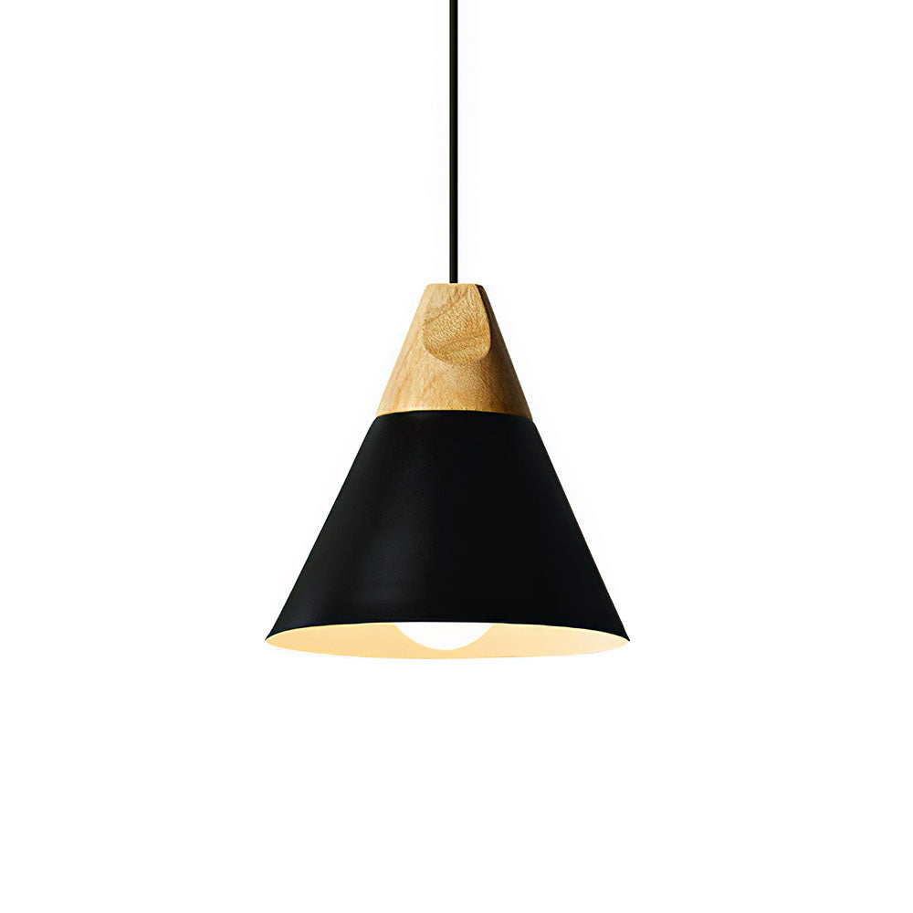 Ovia – Skandinavische Pendelleuchte aus Holz und Aluminium, minimalistisches Design