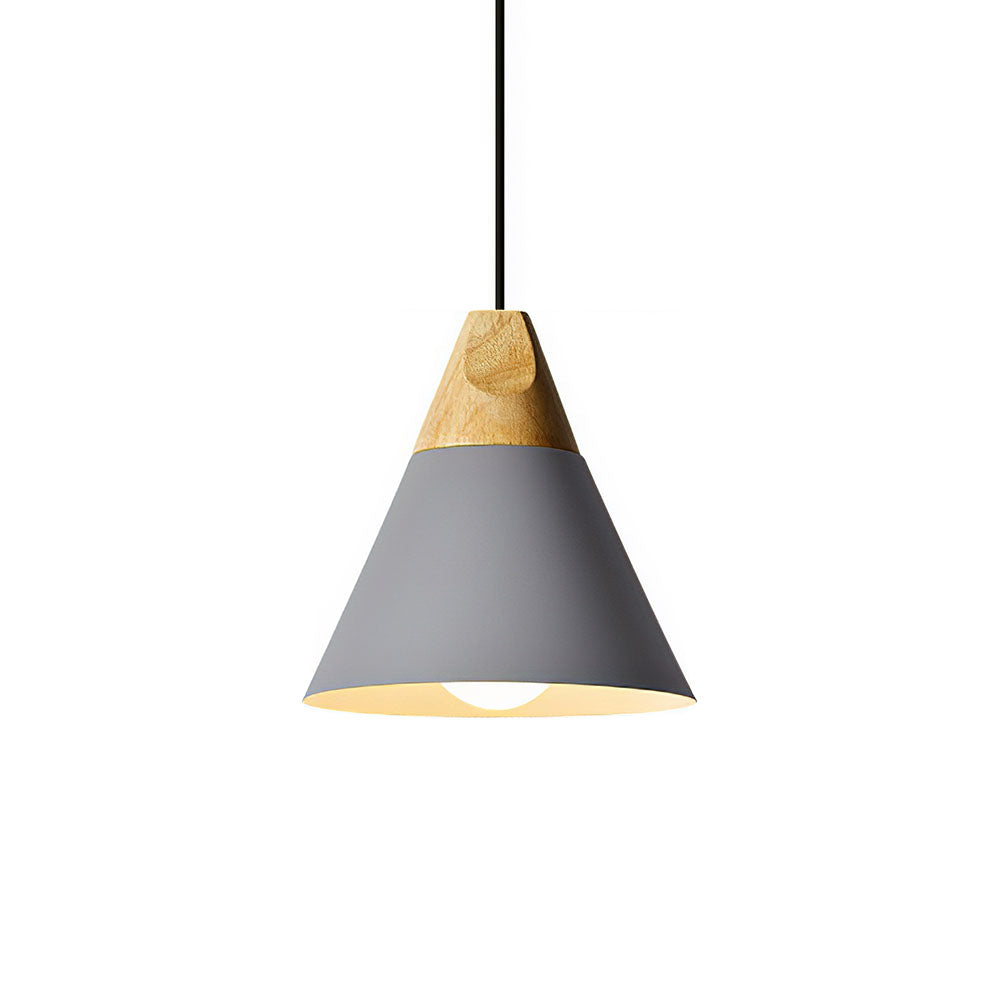 Ovia – Skandinavische Pendelleuchte aus Holz und Aluminium, minimalistisches Design