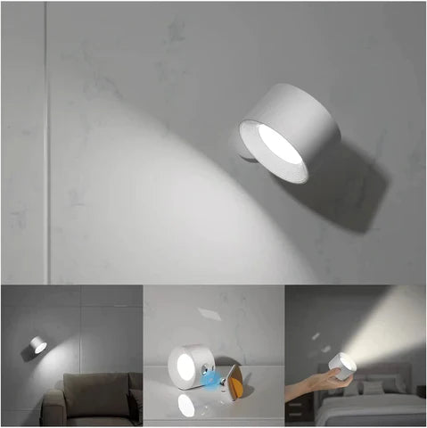 Multifunktionale kabellose Wandlampe – Aufladbar, Dimmbar und mit 360°-Drehung