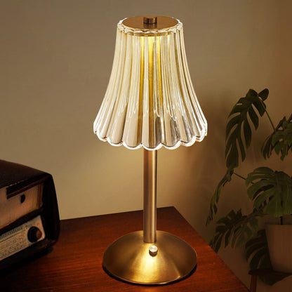 Goldene kabellose Kristall-Tischlampe mit Touch-Dimmer – luxuriöses Accessoire für Ihr Zuhause