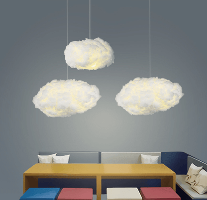Wolkenförmige Pendelleuchte aus Baumwolle – Winterdesign