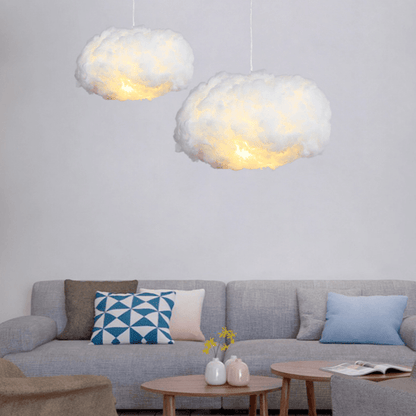 Wolkenförmige Pendelleuchte aus Baumwolle – Winterdesign