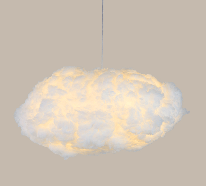 Wolkenförmige Pendelleuchte aus Baumwolle – Winterdesign