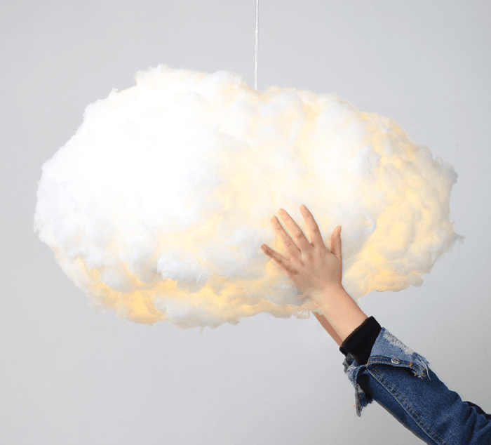 Wolkenförmige Pendelleuchte aus Baumwolle – Winterdesign