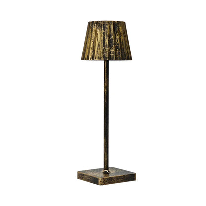Mara – Akku-Tischlampe Klassisch mit Plissee-Schirm und dimmbarer LED