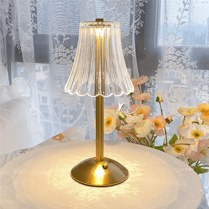 Goldene kabellose Kristall-Tischlampe mit Touch-Dimmer – luxuriöses Accessoire für Ihr Zuhause