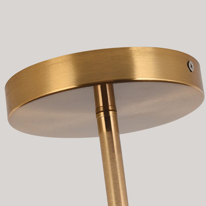 Skandinavische Deckenlampe mit Holzoptik und goldenem Rahmen