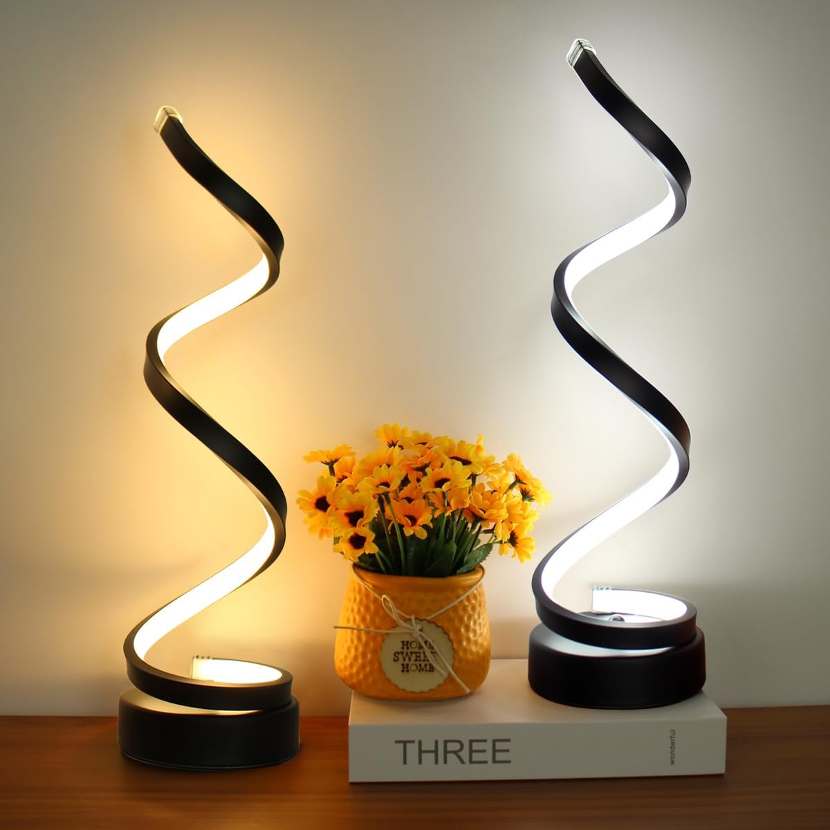 Industrielle Spiral-LED-Lampe mit Dimmfunktion und modernem Design
