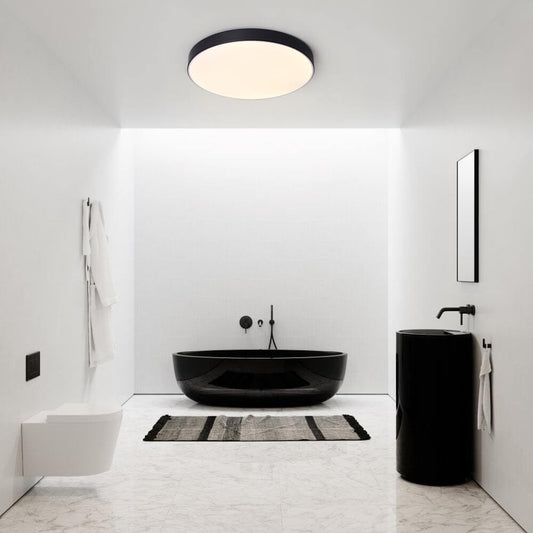 Erda – Moderne LED-Deckenleuchte mit Acrylschirm (Schwarz, 40/50 cm)