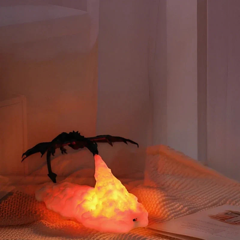 Drachenlicht – Aufladbare 3D-Drachenlampe mit Feuerschein-Effekt