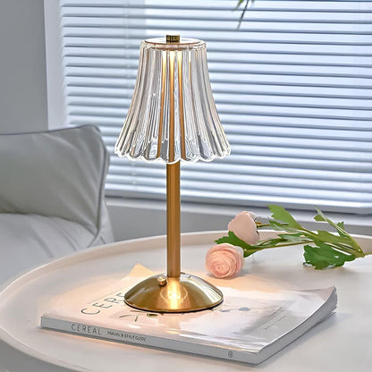 Goldene kabellose Kristall-Tischlampe mit Touch-Dimmer – luxuriöses Accessoire für Ihr Zuhause