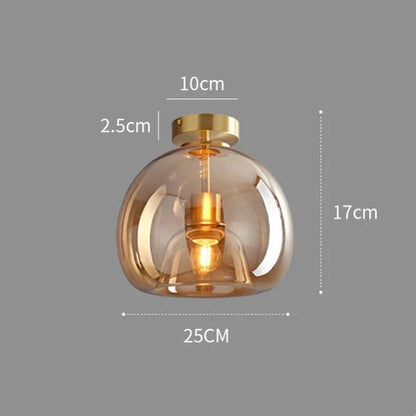 Stilvolle Retro-Deckenlampe aus Kupfer und Glas