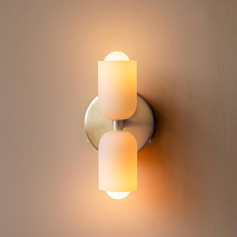 Döle – Moderne Wandlampe mit doppeltem Glasschirm (E14, für Innenräume)