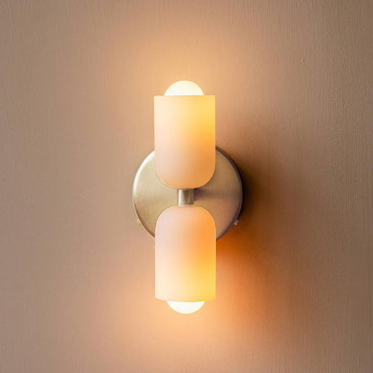 Döle – Moderne Wandlampe mit doppeltem Glasschirm (E14, für Innenräume)