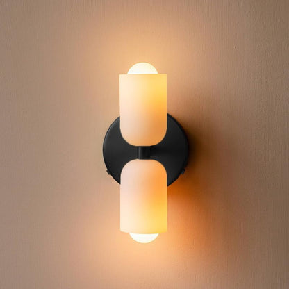Döle – Moderne Wandlampe mit doppeltem Glasschirm (E14, für Innenräume)