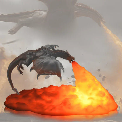 Drachenlicht – Aufladbare 3D-Drachenlampe mit Feuerschein-Effekt