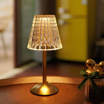 Goldene kabellose Kristall-Tischlampe mit Touch-Dimmer – luxuriöses Accessoire für Ihr Zuhause