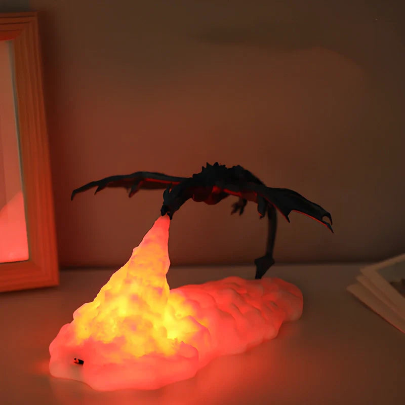 Drachenlicht – Aufladbare 3D-Drachenlampe mit Feuerschein-Effekt