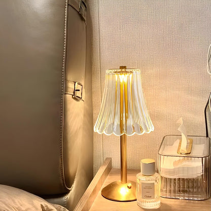 Goldene kabellose Kristall-Tischlampe mit Touch-Dimmer – luxuriöses Accessoire für Ihr Zuhause