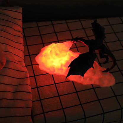 Drachenlicht – Aufladbare 3D-Drachenlampe mit Feuerschein-Effekt