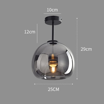 Stilvolle Retro-Deckenlampe aus Kupfer und Glas
