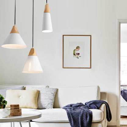 Ovia – Skandinavische Pendelleuchte aus Holz und Aluminium, minimalistisches Design