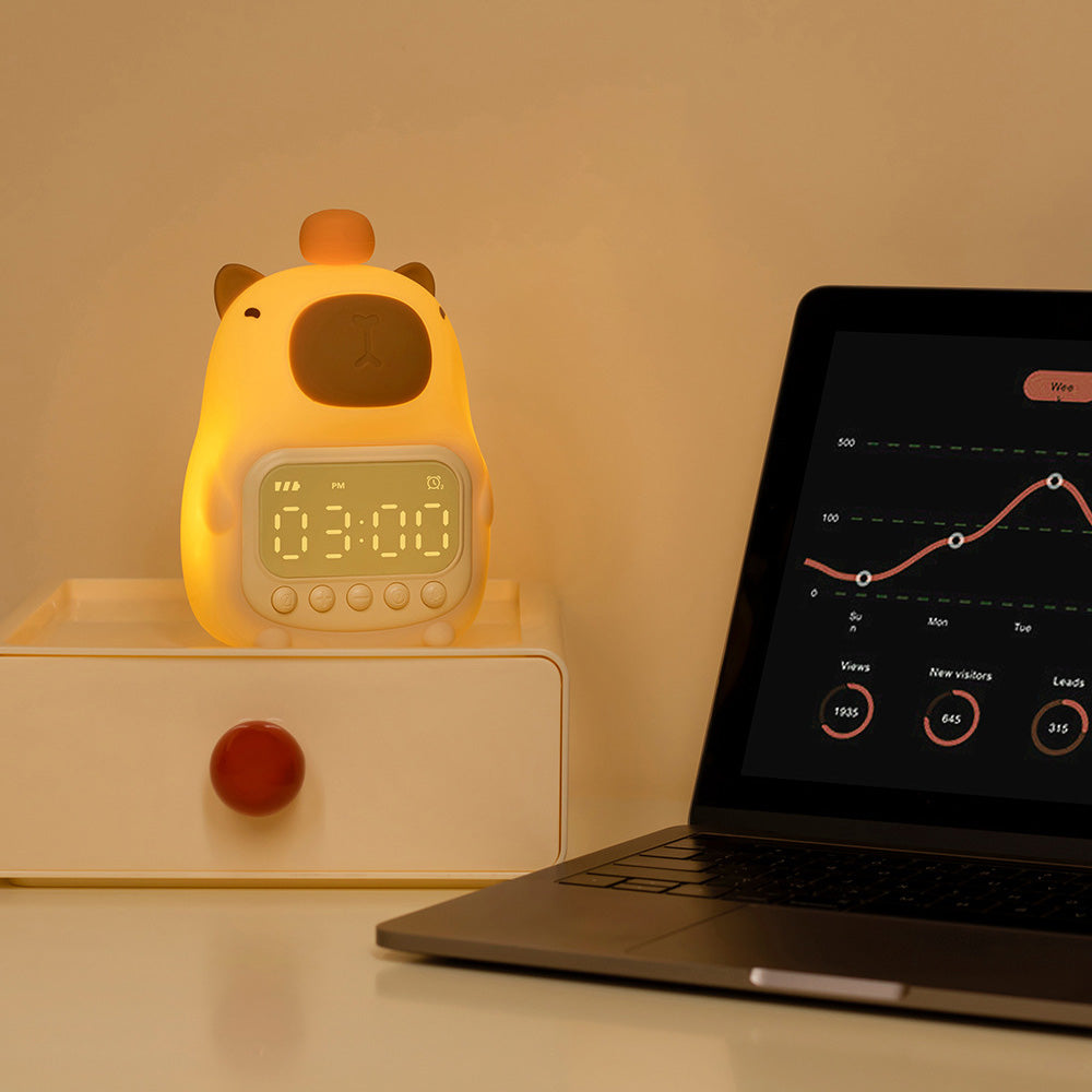 Capy – Nachtlicht in Capybara-Form mit Wecker und Touch-Steuerung LED