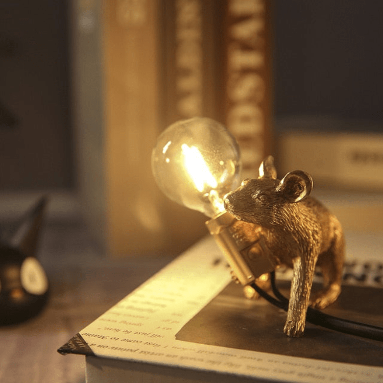 Kreative Maus-Schreibtischlampe mit künstlerischem Design und LED-Beleuchtung – ideal für verspielte Räume