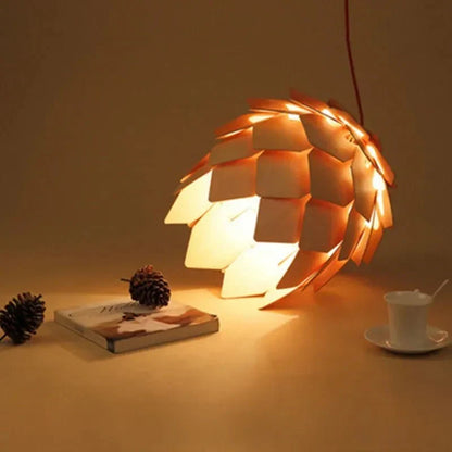 Elegante Pendelleuchte aus Eichenholz — verstellbares Kabel und natürliches, minimalistisches Design