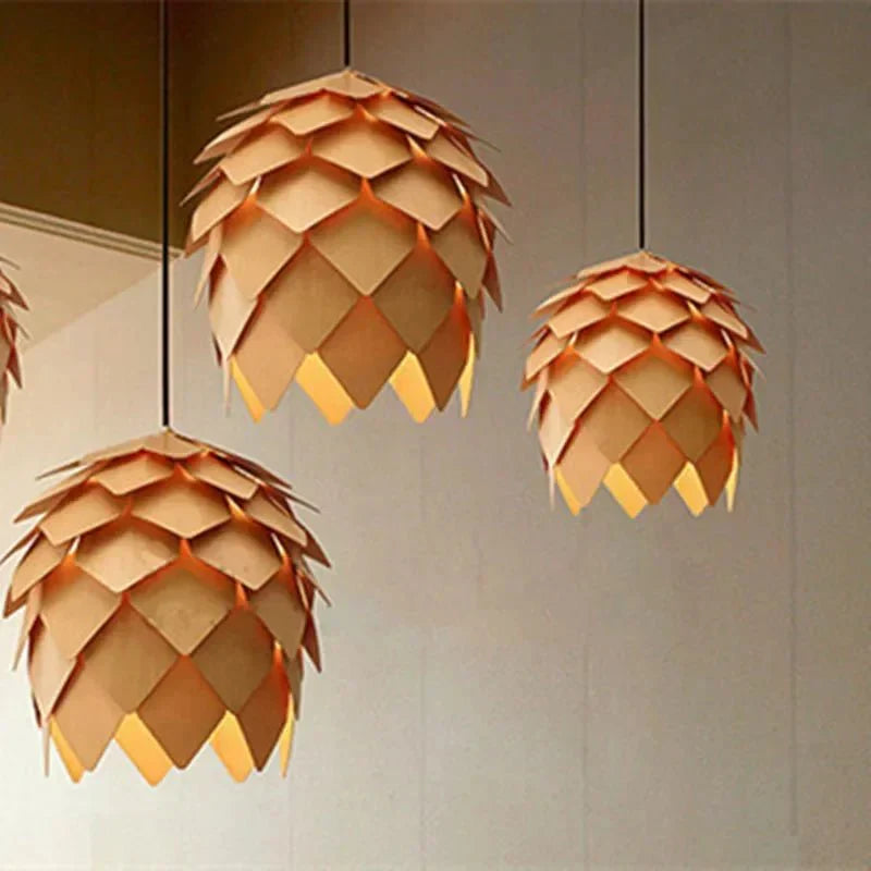 Elegante Pendelleuchte aus Eichenholz — verstellbares Kabel und natürliches, minimalistisches Design