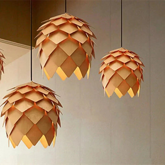 Elegante Pendelleuchte aus Eichenholz — verstellbares Kabel und natürliches, minimalistisches Design