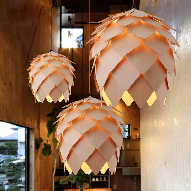 Elegante Pendelleuchte aus Eichenholz — verstellbares Kabel und natürliches, minimalistisches Design