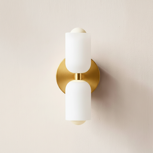 Döle – Moderne Wandlampe mit doppeltem Glasschirm (E14, für Innenräume)