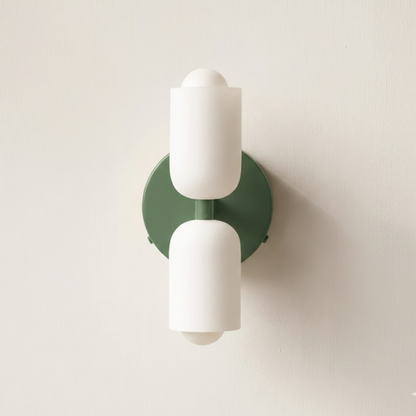 Döle – Moderne Wandlampe mit doppeltem Glasschirm (E14, für Innenräume)