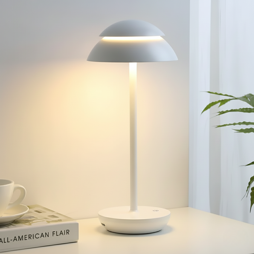 Stilvolle Aluminium-Tischlampe mit Dimmfunktion