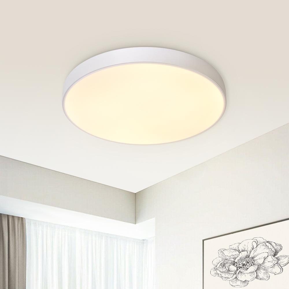 Erda – Moderne LED-Deckenleuchte mit Acrylschirm (Schwarz, 40/50 cm)