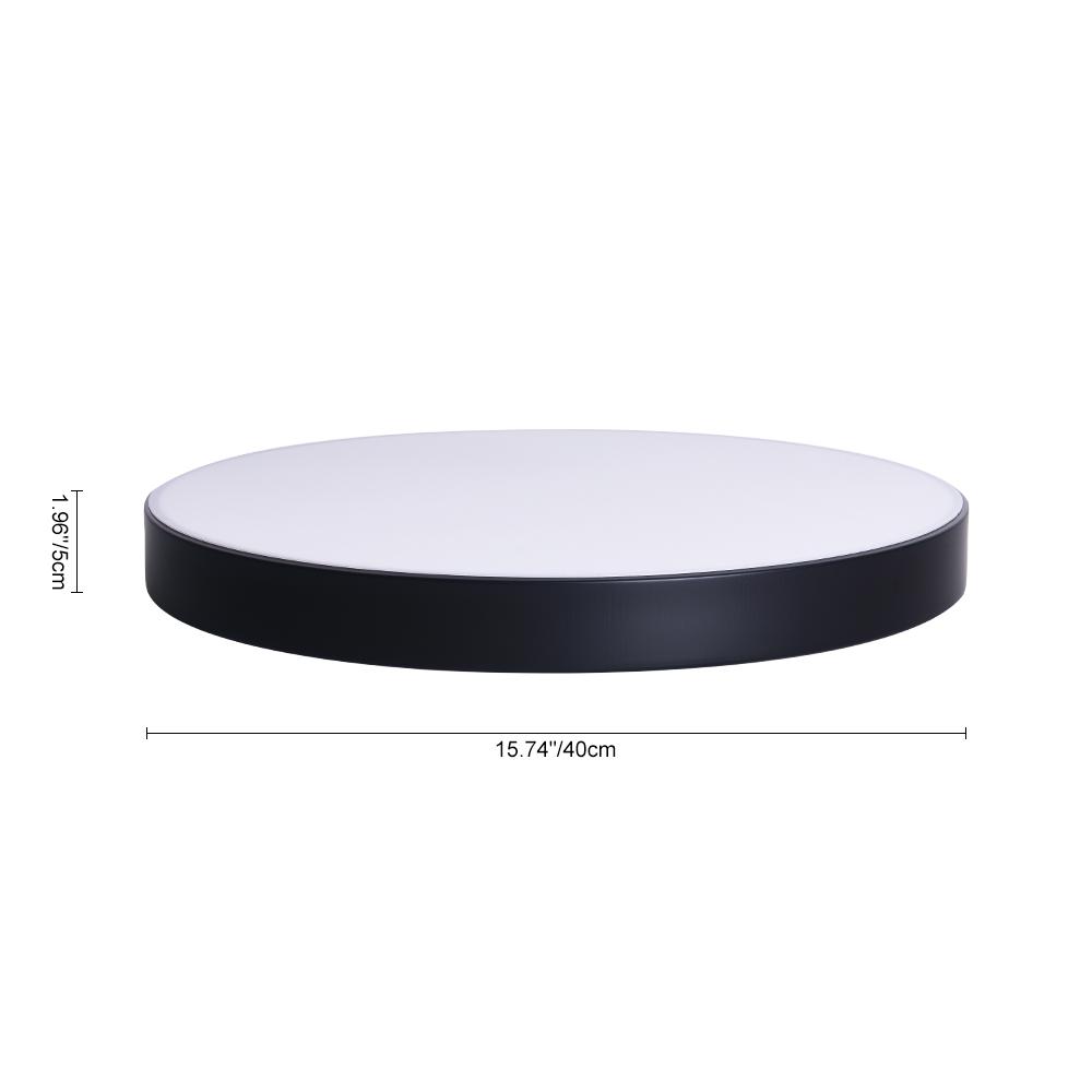 Erda – Moderne LED-Deckenleuchte mit Acrylschirm (Schwarz, 40/50 cm)