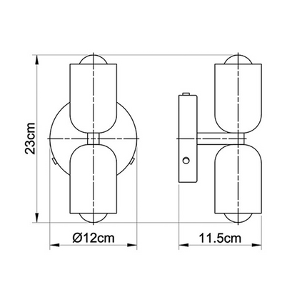 Döle – Moderne Wandlampe mit doppeltem Glasschirm (E14, für Innenräume)