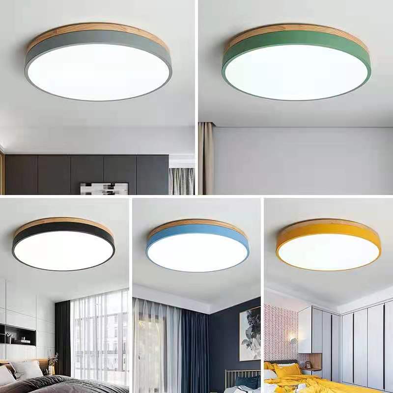 Tröde – Runde Holz-Deckenleuchte LED im skandinavischen Stil – Eleganter Minimalismus und warmes Licht