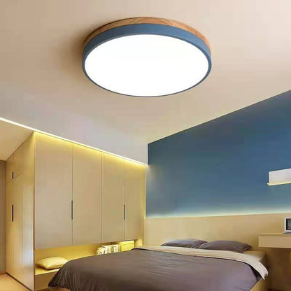 Tröde – Runde Holz-Deckenleuchte LED im skandinavischen Stil – Eleganter Minimalismus und warmes Licht