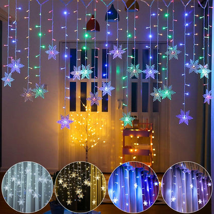 Schneeflocken-Lichterkette – Warme Winteratmosphäre
