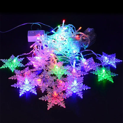 Schneeflocken-Lichterkette – Warme Winteratmosphäre