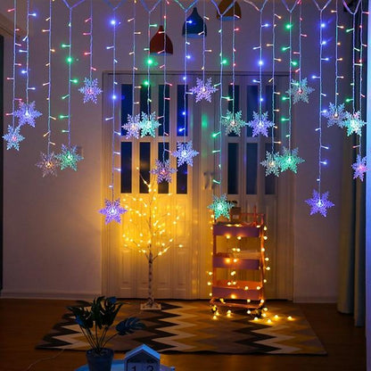 Schneeflocken-Lichterkette – Warme Winteratmosphäre