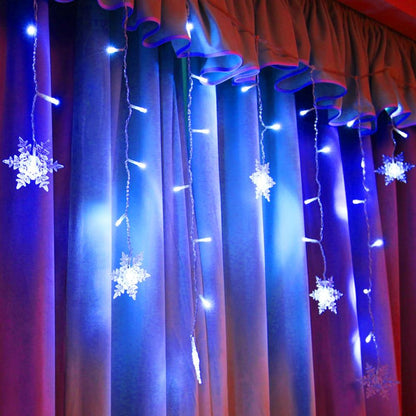 Schneeflocken-Lichterkette – Warme Winteratmosphäre