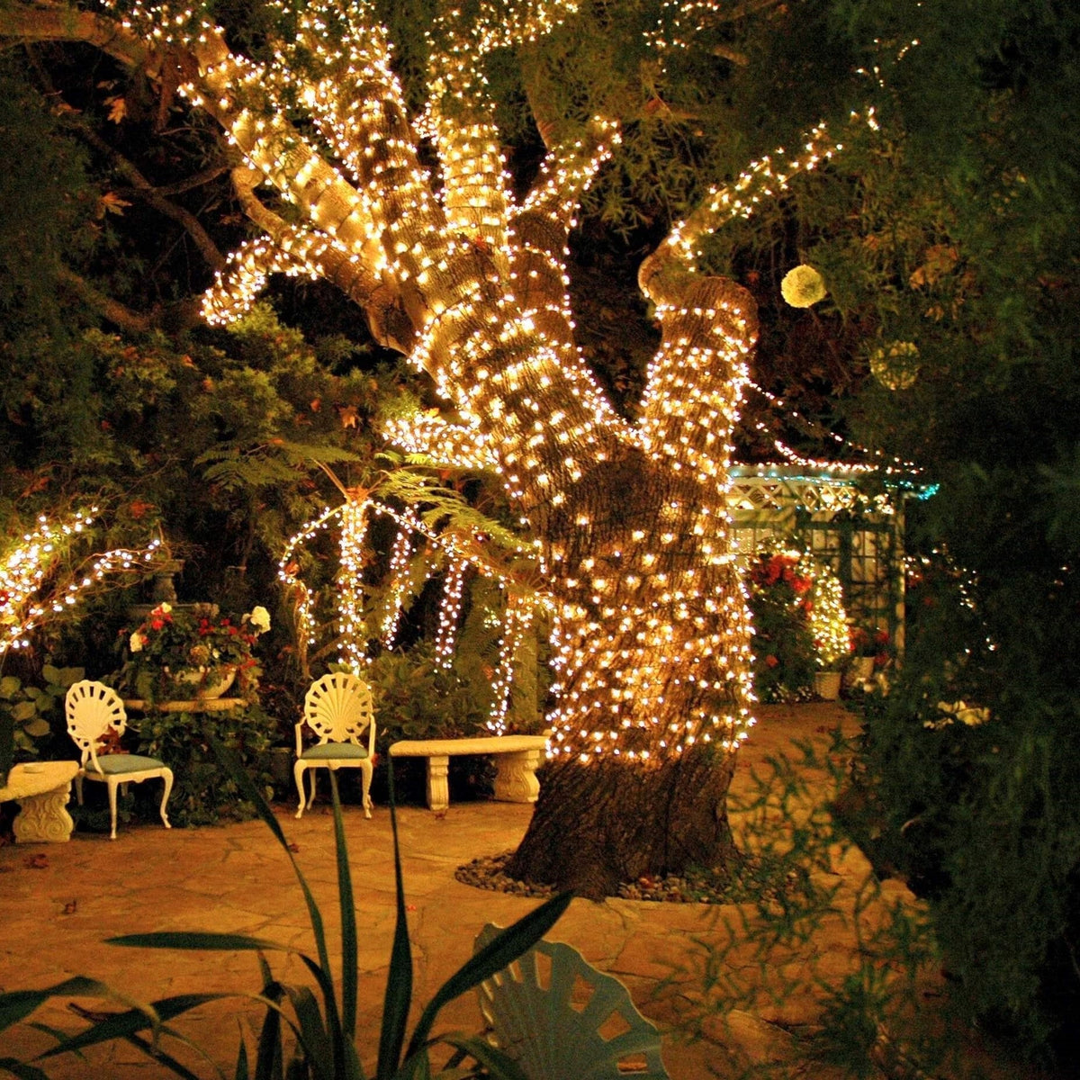 Solar-Gartenbeleuchtung – wasserdichte LED-Lichterkette für Garten und Terrasse
