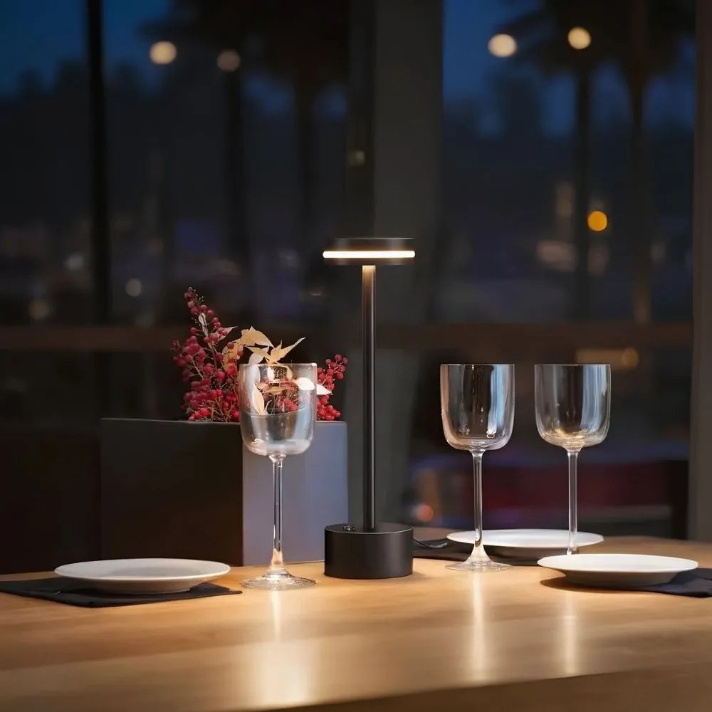 Elegante kabellose Tischlampe mit drei Lichtfarben und Dimmfunktion